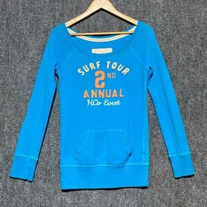 Hollister California Blue Surf Tour 2nd Annual Pullover Sweatshirt Women's Small